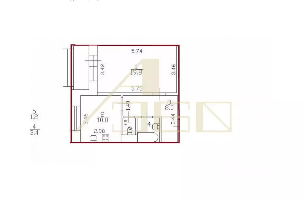 1-к кв. Санкт-Петербург ул. Кораблестроителей, 32К1 (42.4 м) - Фото 2