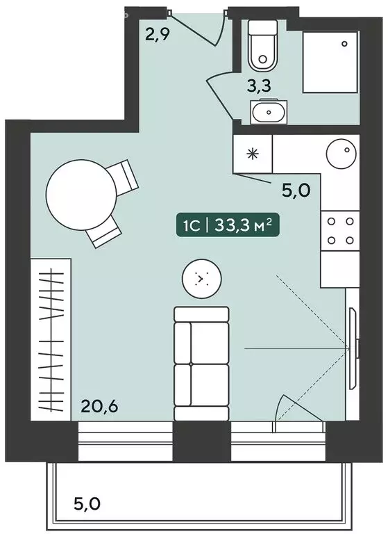 1-комнатная квартира: Октябрьский, жилой комплекс Альпийский квартал ... - Фото 1