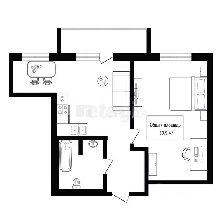 2-к кв. Новосибирская область, Новосибирск ул. Титова, 232/3 (40.0 м) - Фото 1