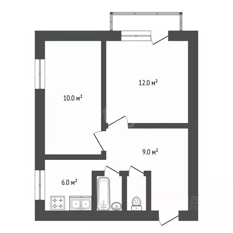 2-к кв. Владимирская область, Ковров Северный проезд, 11 (40.1 м) - Фото 1