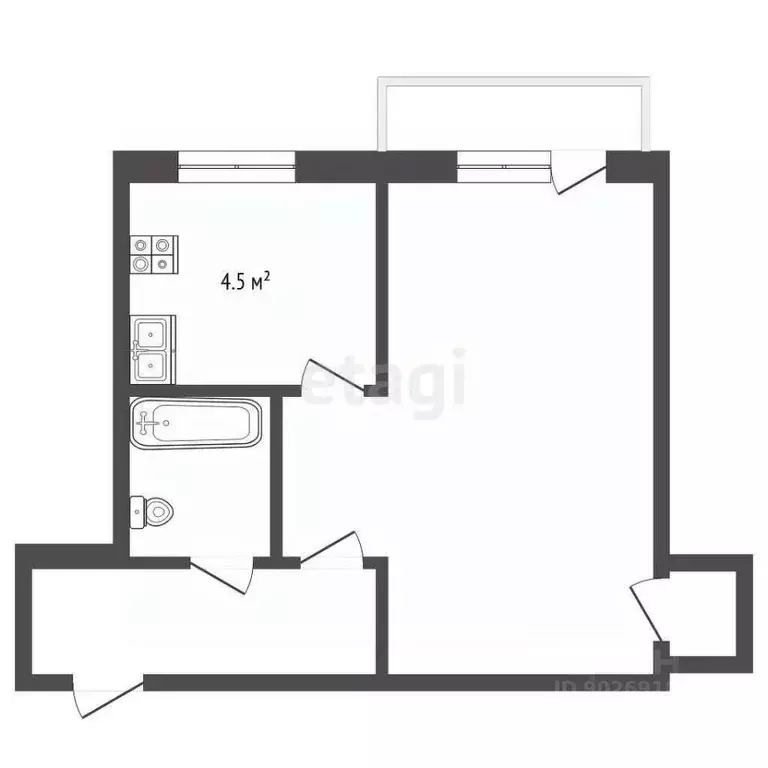 1-к кв. Кемеровская область, Междуреченск Фестивальная ул., 9 (30.5 м) - Фото 1