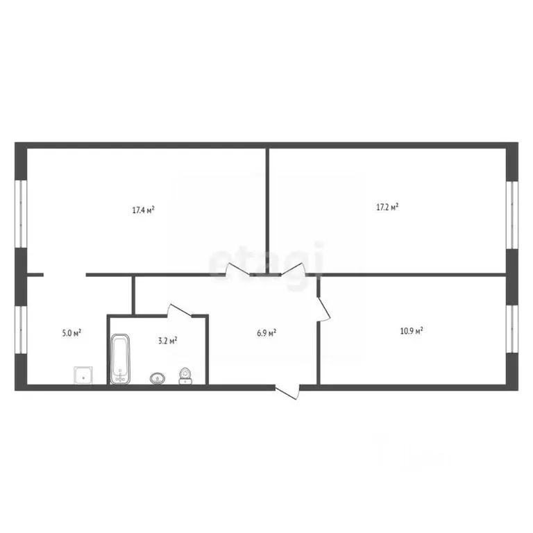 3-к кв. Красноярский край, Красноярск Семафорная ул., 183 (60.6 м) - Фото 2