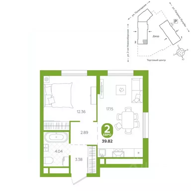 2-к кв. Свердловская область, Екатеринбург ул. Патриса Лумумбы, 4А ... - Фото 0