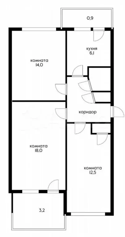 3-к. квартира, 63 м, 5/5 эт. - Фото 0