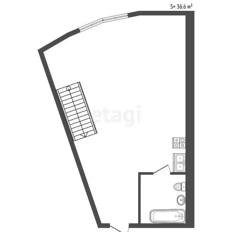 Квартира-студия: Санкт-Петербург, Свердловская набережная, 58 (36.6 м) - Фото 1