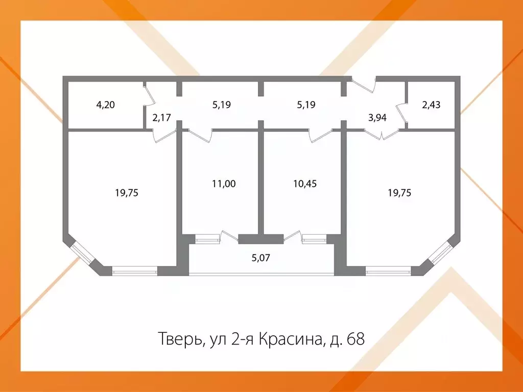 3-к кв. Тверская область, Тверь ул. 2-я Красина, 68 (84.6 м) - Фото 2