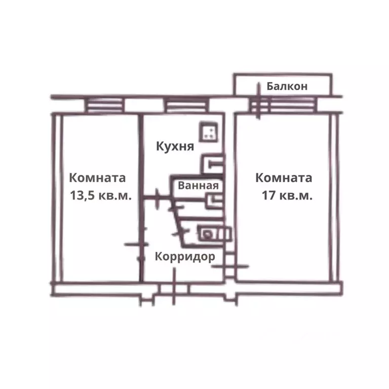 2-к кв. Московская область, Подольск Сосновая ул., 10 (45.2 м) - Фото 2