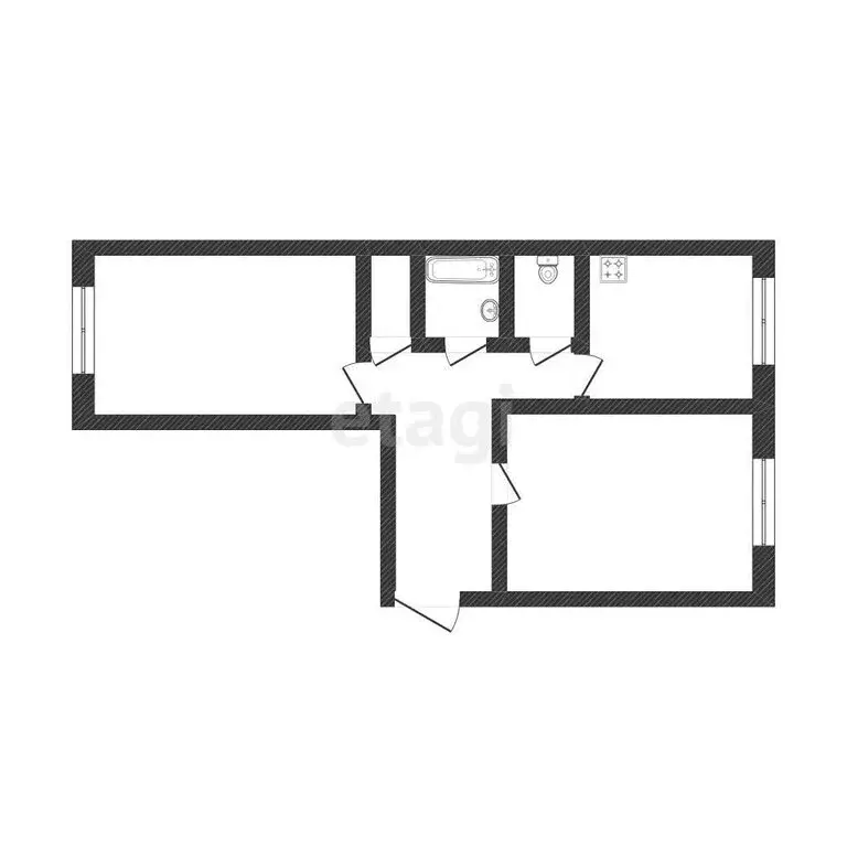 2-комнатная квартира: Тобольск, 7-й микрорайон, 6 (50.4 м) - Фото 1