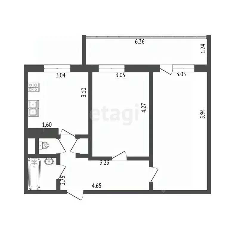 2-к кв. Марий Эл, Йошкар-Ола ул. Кирова, 11 (56.6 м) - Фото 2
