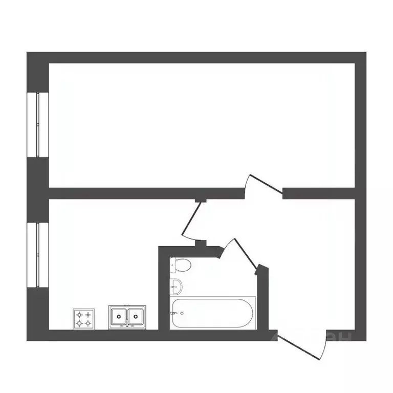 1-к кв. Тюменская область, Тюмень Олимпийская ул., 42 (29.1 м) - Фото 2
