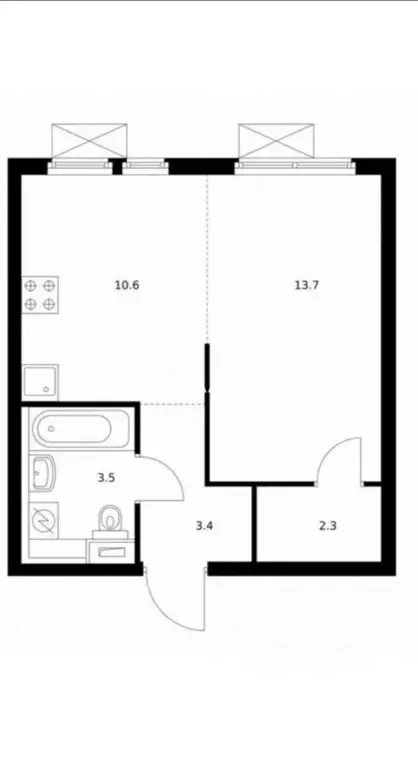 Студия Московская область, Котельники Парковый мкр, 14 (33.5 м) - Фото 2