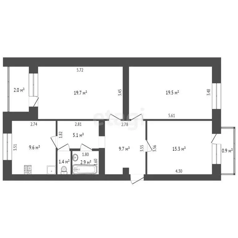 3-комнатная квартира: Ялуторовск, улица Революции, 131А (83.2 м) - Фото 1