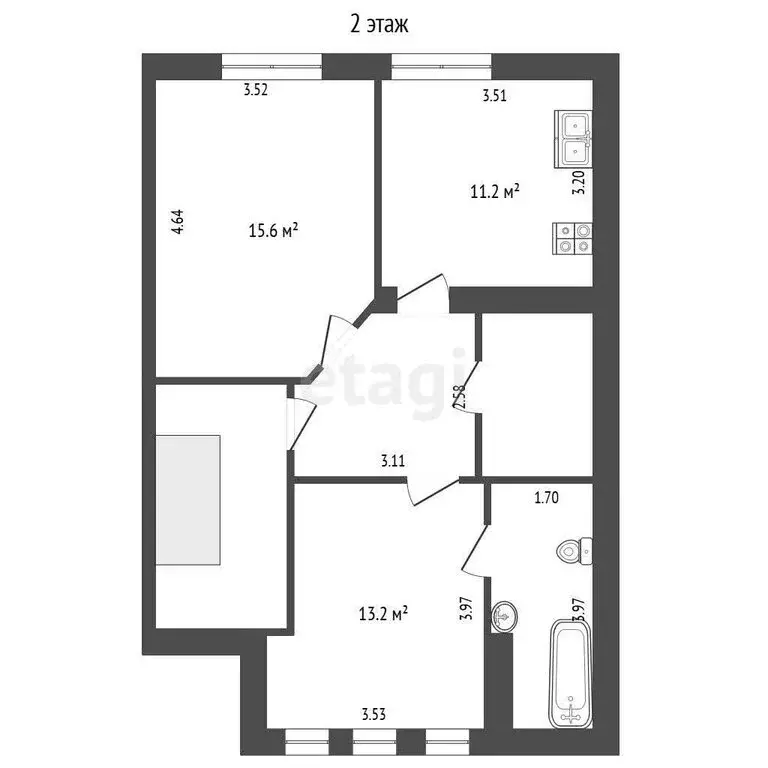 2-комнатная квартира: село Репное, Пражская улица, 3А (69.4 м) - Фото 1