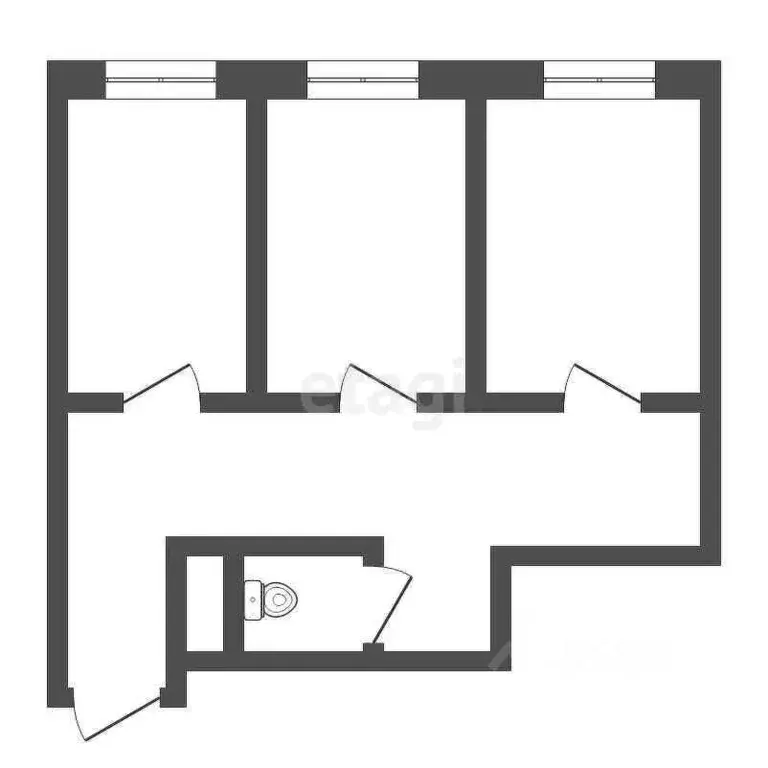 Комната Тюменская область, Тюмень Ленинградская ул., 1Б (34.7 м) - Фото 2