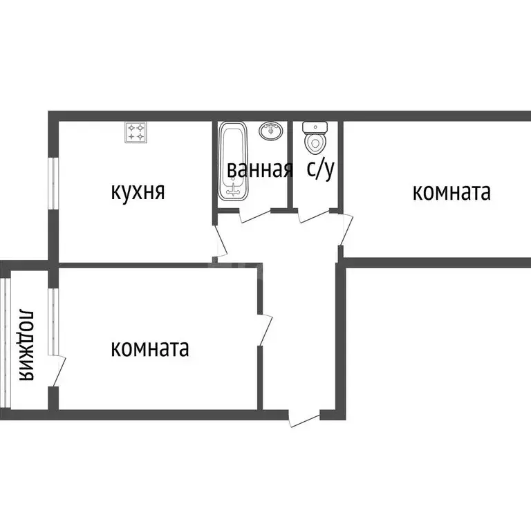 2-комнатная квартира: Курган, улица 9 Мая, 4В (56 м) - Фото 1