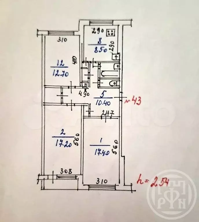 3-к. квартира, 73 м, 5/5 эт. - Фото 0
