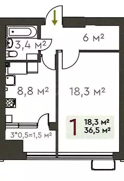 1-комнатная квартира: Судак, Серный переулок, 12 (36.6 м) - Фото 0
