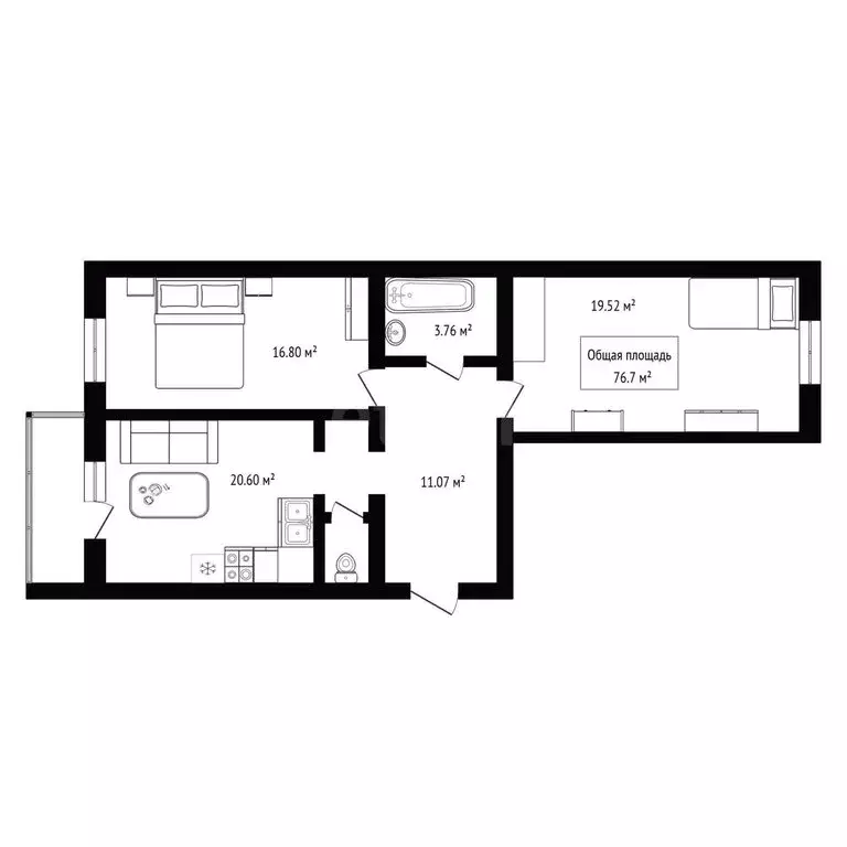 2-комнатная квартира: село Каменка, микрорайон Олимпийской славы, 1 ... - Фото 1