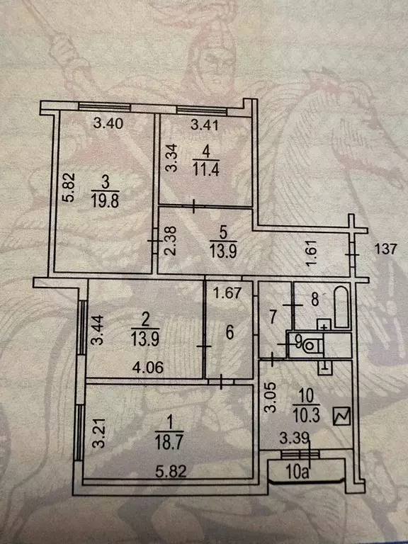 4-к. квартира, 101,5 м, 6/22 эт. - Фото 0