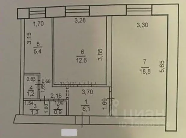 2-к кв. Оренбургская область, Оренбург ул. 60 лет Октября, 3/1 (46.3 ... - Фото 1