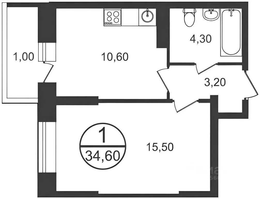 1-к кв. Московская область, Люберцы Зенино ЖК Самолет мкр, ул. Камова, ... - Фото 2