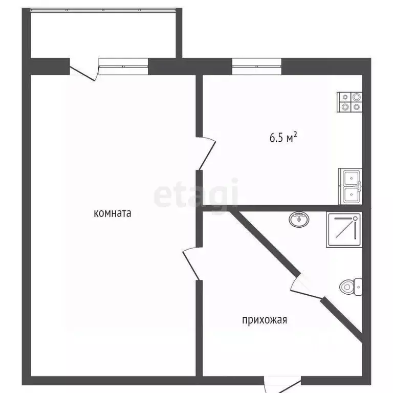 1-к кв. Севастополь просп. Юрия Гагарина, 15 (29.6 м) - Фото 1