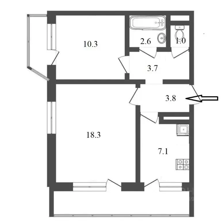 2-к кв. Севастополь ул. Степаняна, 5 (52.2 м) - Фото 1