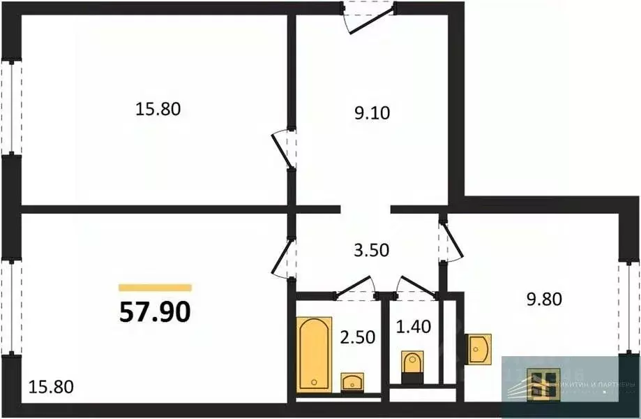 2-к кв. Воронежская область, Воронеж ул. Загоровского, 5/3 (57.9 м) - Фото 1