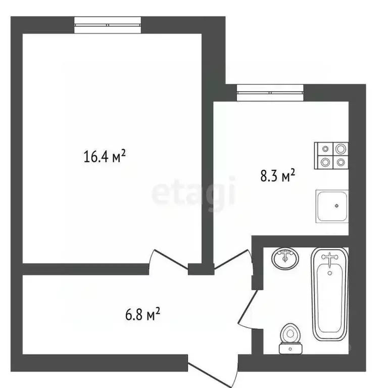 Студия Воронежская область, Воронеж ул. Хользунова, 38/3 (35.0 м) - Фото 1