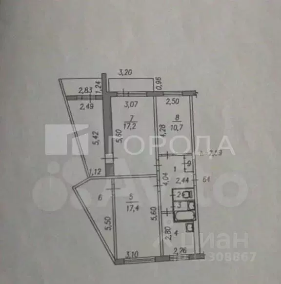 3-к кв. Кемеровская область, Новокузнецк ул. Климасенко, 27 (61.5 м) - Фото 1