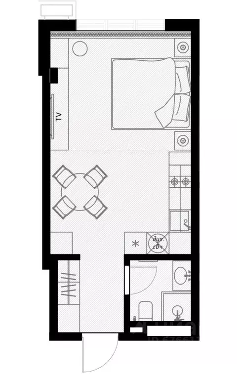 Студия Краснодарский край, Сочи ул. Ленина, 290/8к2 (29.6 м) - Фото 0