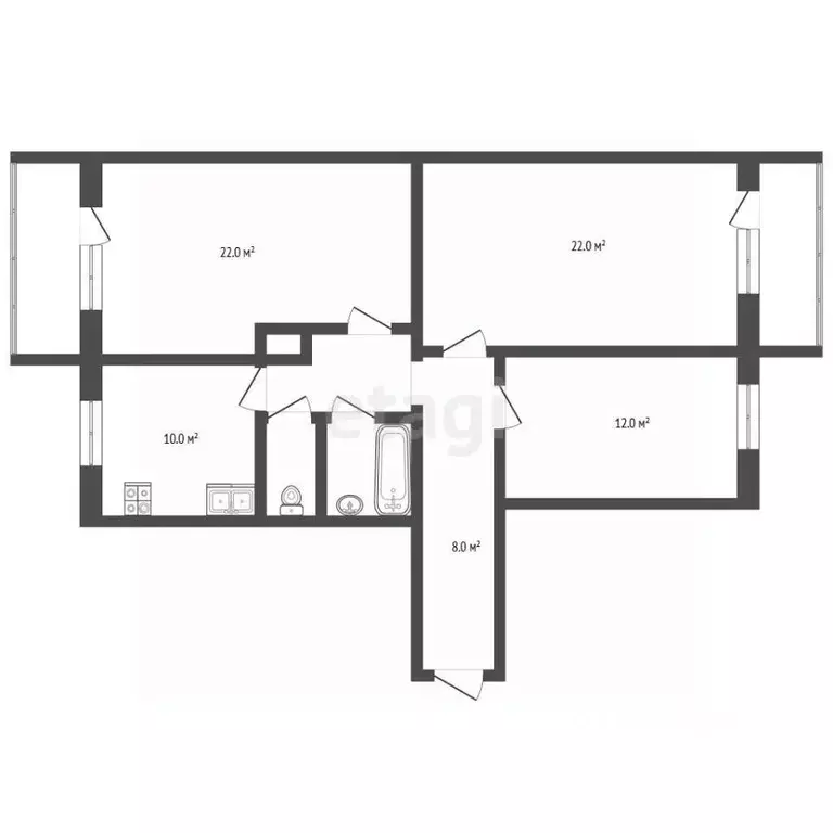 3-к кв. Москва 2-й Автозаводский проезд, 3 (79.4 м) - Фото 2