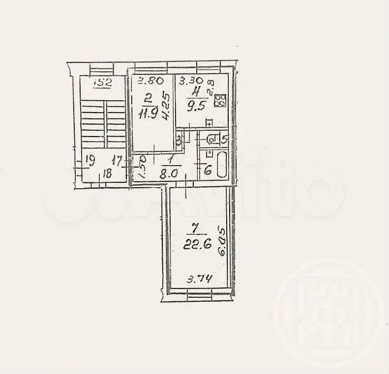 3-к. квартира, 58 м, 3/5 эт. - Фото 0