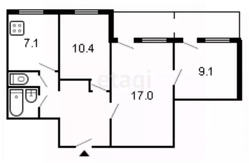 3-к кв. Смоленская область, Сафоново ул. Вахрушева, 15 (58.6 м) - Фото 0