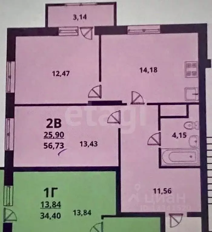2-к кв. Ульяновская область, Ульяновск ул. Народного учителя Латышева, ... - Фото 2