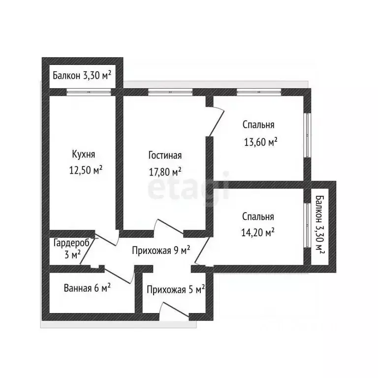 3-к кв. Адыгея, Майкоп 5-й пер., 22 (77.8 м) - Фото 2