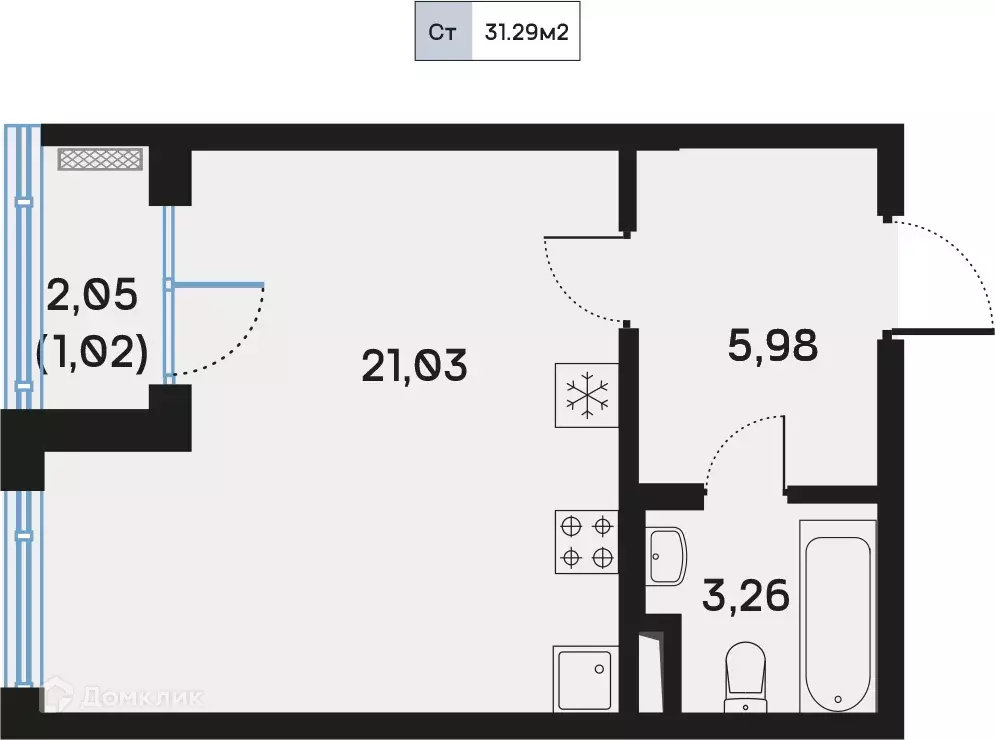 Продаётся 1-к квартира, 31.6 м - Фото 0