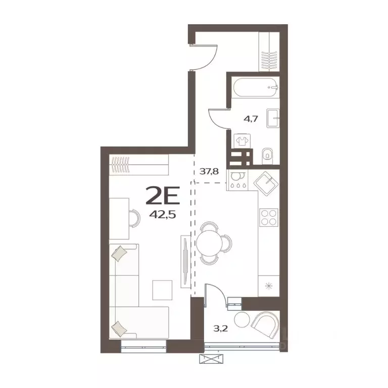 1-к кв. Приморский край, Владивосток ул. Коммунаров, 15к6 (42.5 м) - Фото 1