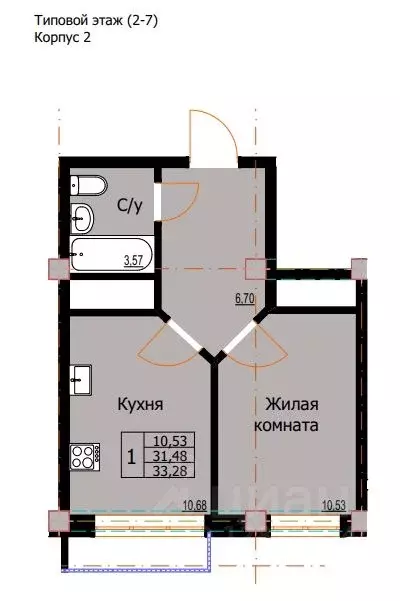 1-к кв. Ставропольский край, Ессентуки  (33.28 м) - Фото 0