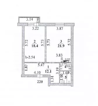 1-к кв. Липецкая область, Липецк ул. А.Г. Стаханова, 73 (57.5 м) - Фото 2