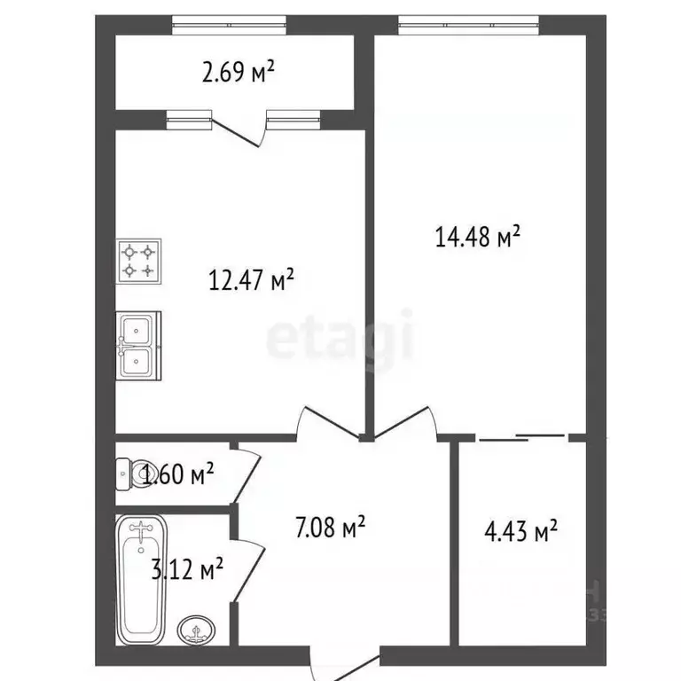 1-к кв. Санкт-Петербург ул. Плесецкая, 4 (44.0 м) - Фото 2