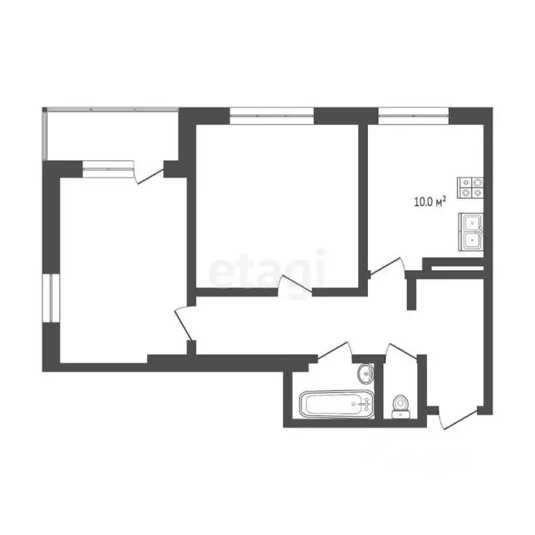 2-к кв. Тюменская область, Тюмень ул. Николая Зелинского, 1к1 (59.1 м) - Фото 1