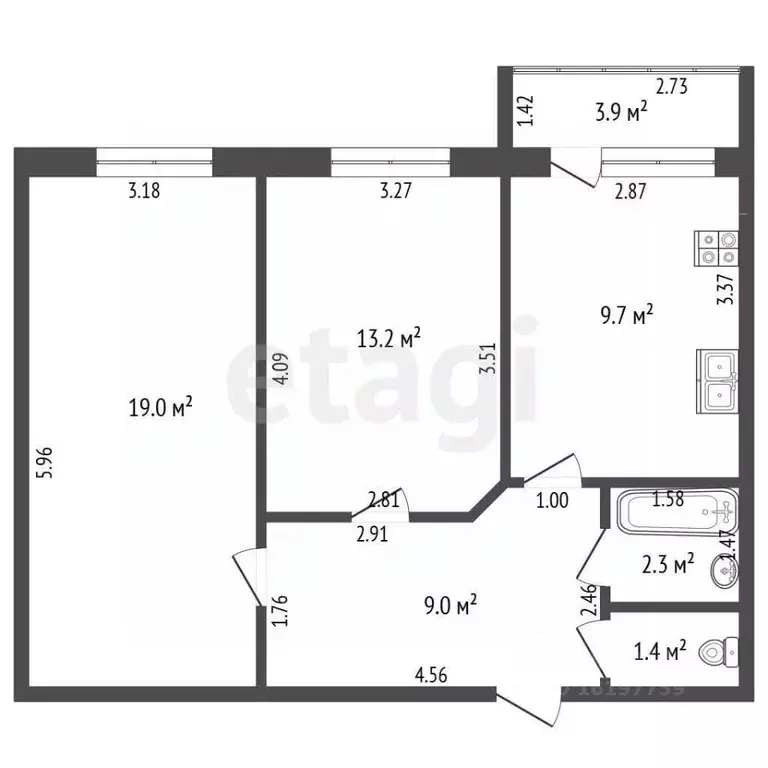 2-к кв. Саха (Якутия), Якутск Загородный кв-л, ул. Рихарда Зорге, 5к6 ... - Фото 2