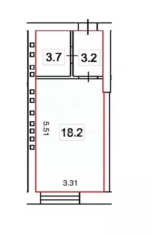 Студия Новосибирская область, Новосибирск ул. Надежды, 8 (25.1 м) - Фото 1