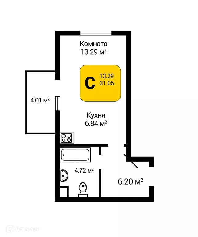 Продаётся 1-к квартира, 32.25 м - Фото 0