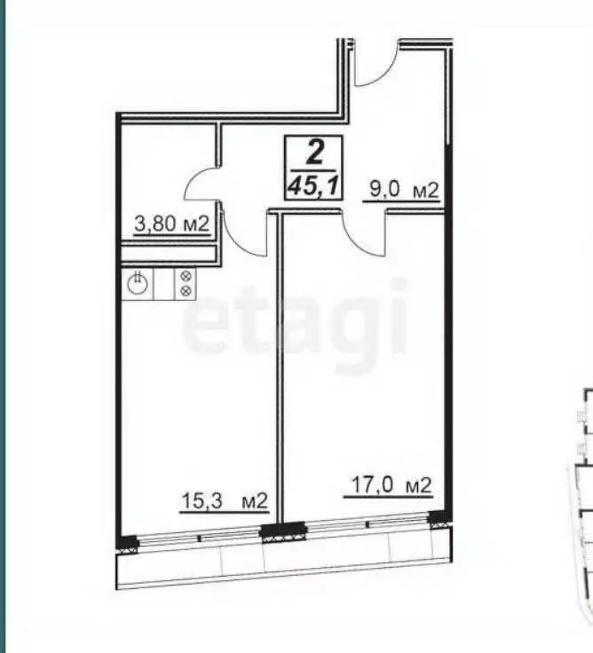 1-к кв. Краснодарский край, Анапа Северная ул., 9Бк2 (45.2 м) - Фото 1
