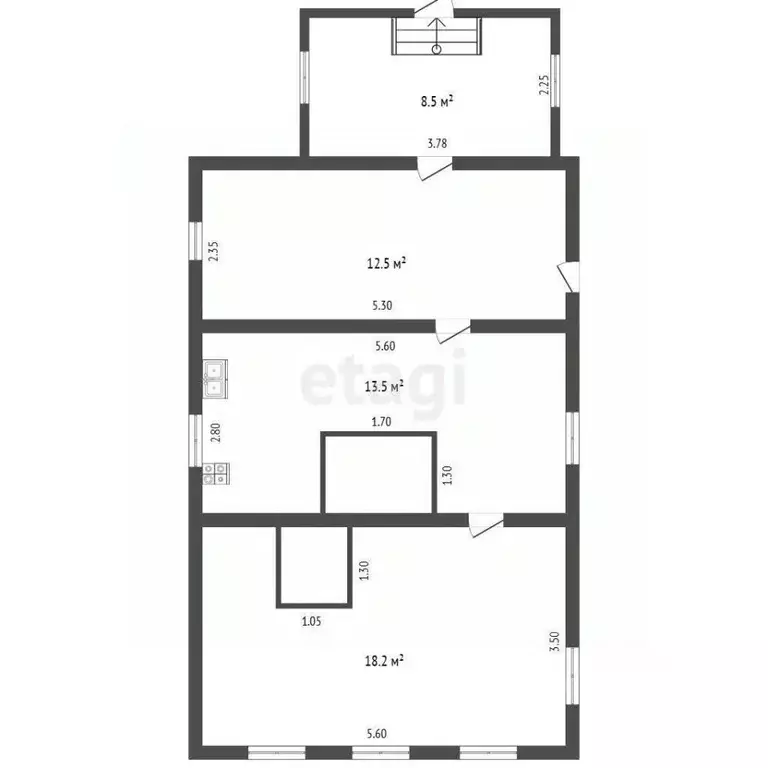 Дом в Вологодская область, Устюженский район, д. Лентьево  (53 м) - Фото 1