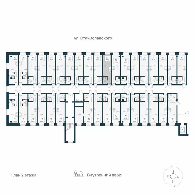Квартира-студия: Новосибирск, улица Станиславского, 25 (29.59 м) - Фото 1