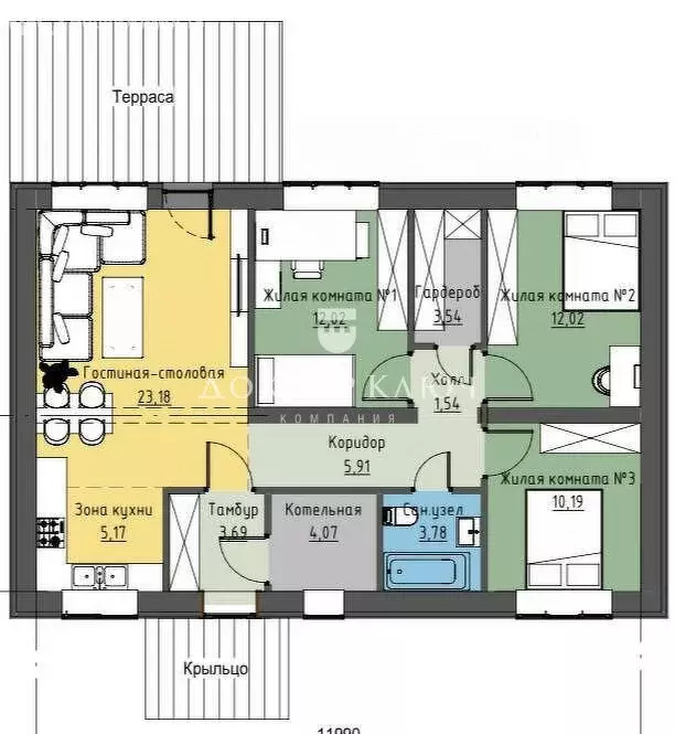 Дом в Каменский сельсовет, микрорайон Гармония, 13-я улица (85 м) - Фото 2