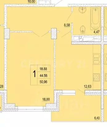 1-к кв. Краснодарский край, Краснодар ул. Имени Дзержинского, 95 (50.0 ... - Фото 2